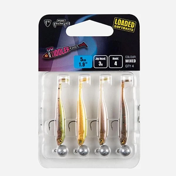 Fox Rage Micro Tiddler Fast Loaded UV Mixed Colour Pack 4cm 3gr 1 Fox Rage Micro Tiddler Fast Loaded UV Mixed Colour Pack 4cm 3gr